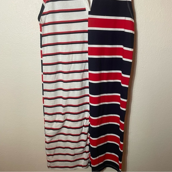 Kappa x Zara Striped Midi Dress Red White Navy Preppy Collared size L NWT Cotton - Picture 6 of 8